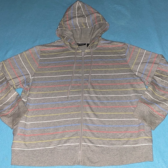 Ashley Stewart Tops - ASHLEY STEWART sweatshirt long sleeve zip up hoodie 2 pockets NEW size 14/16